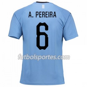 Camisetas Uruguay A.Pereira 6 Primera Equipacion Mundial 2018